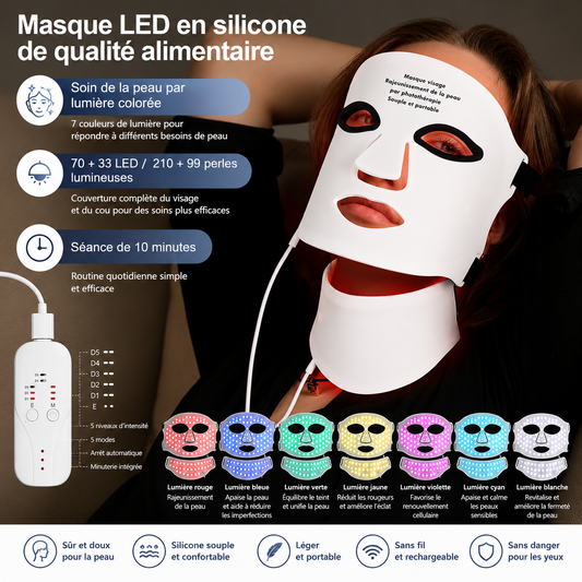 LED Glow Mask | 7-Color Light Therapy — Face & Neck